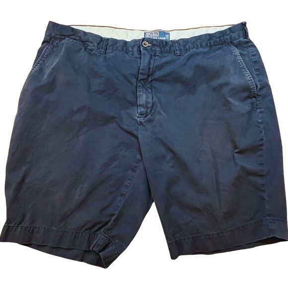 Polo Ralph Lauren Shorts Mens 40  Relaxed Classic Cotton Preppy Navy Blue Chinos - Picture 6 of 16
